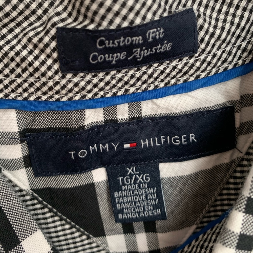 XL Tommy Hilfiger, Plaid Black & White Men’s Shirt